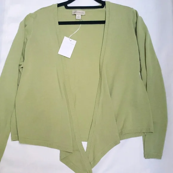 New Appleseed's Open-Front Cardigan Sweater Size L Color Pear - Picture 3 of 6